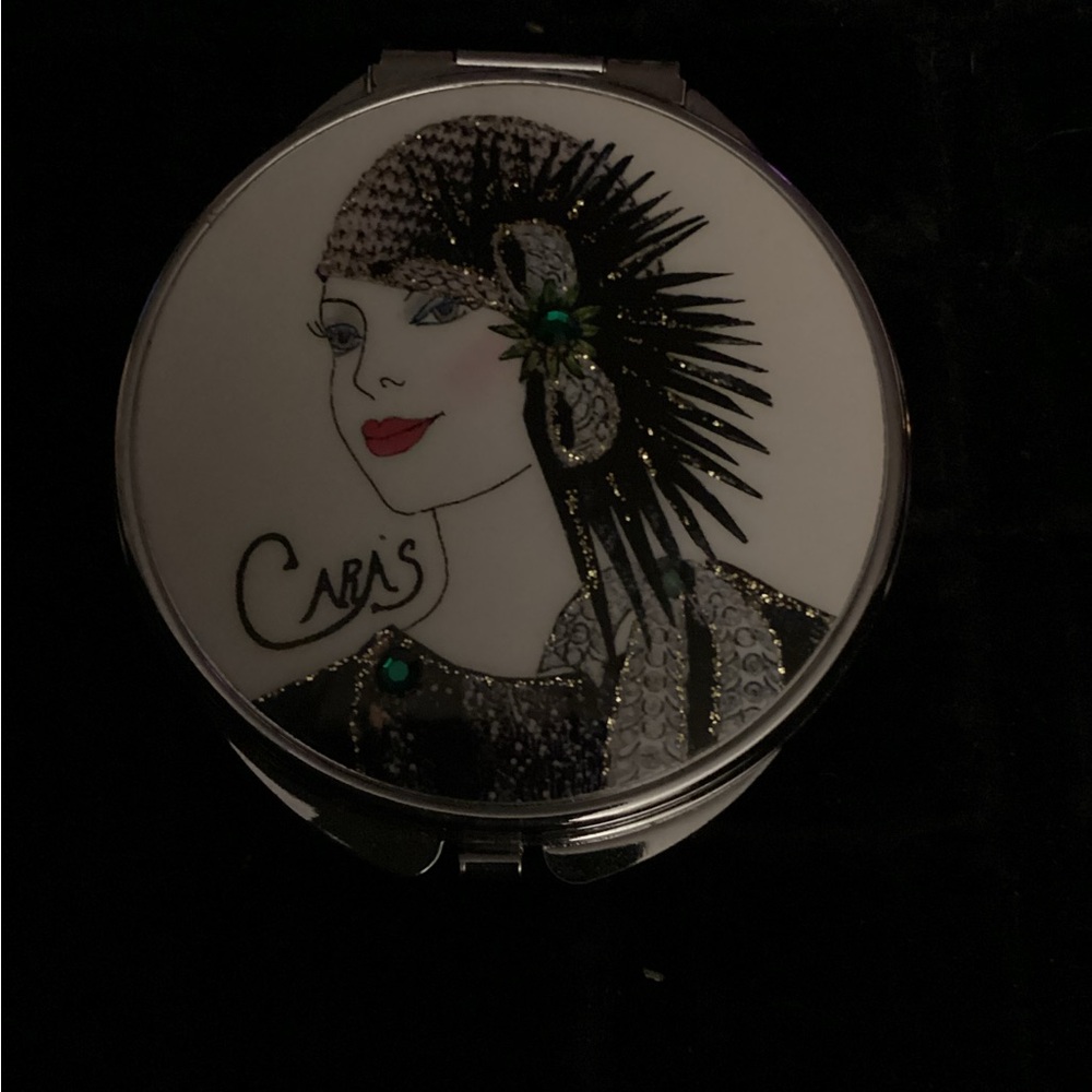 Art Deco Compact Mirror - with custom name “Cara’s”